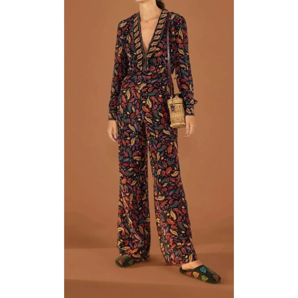 Farm Rio Black mini pineapple Jumpsuit size XS